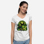 Chillin Like A Witch-Womens-V-Neck-Tee-panicking_bat