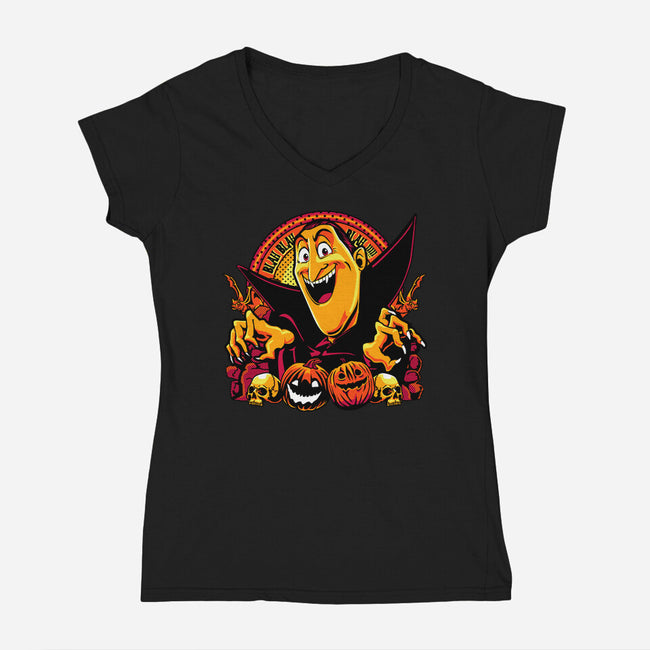 Blah Blah Blah-Womens-V-Neck-Tee-panicking_bat