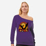 Blah Blah Blah-Womens-Off Shoulder-Sweatshirt-panicking_bat