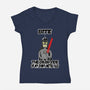 Darth Bender-Womens-V-Neck-Tee-sillyindustries