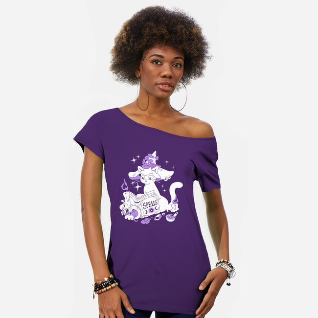 Magic Cat-Womens-Off Shoulder-Tee-yumie