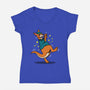 Breakdancing Kangaroo-Womens-V-Neck-Tee-Boggs Nicolas