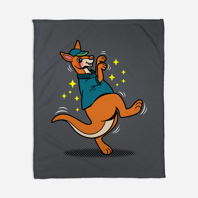 Breakdancing Kangaroo-None-Fleece-Blanket-Boggs Nicolas