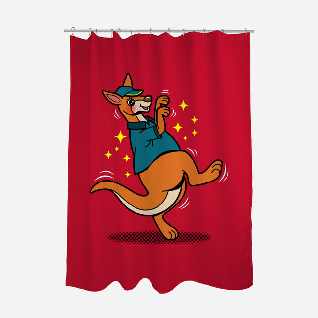 Breakdancing Kangaroo-None-Polyester-Shower Curtain-Boggs Nicolas