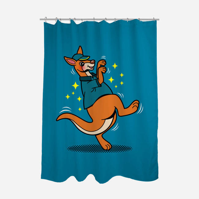 Breakdancing Kangaroo-None-Polyester-Shower Curtain-Boggs Nicolas