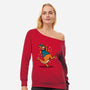 Breakdancing Kangaroo-Womens-Off Shoulder-Sweatshirt-Boggs Nicolas