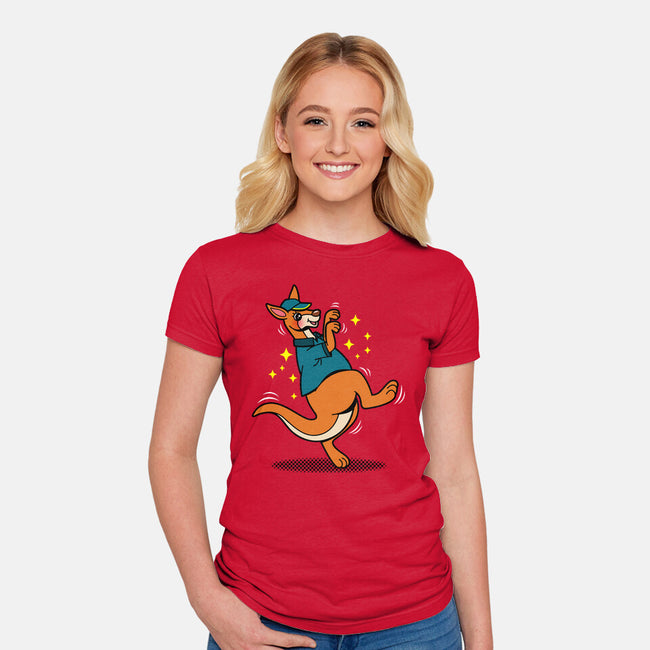 Breakdancing Kangaroo-Womens-Fitted-Tee-Boggs Nicolas