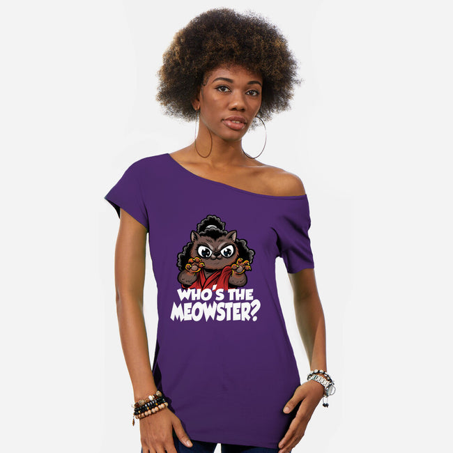 The Meowster-Womens-Off Shoulder-Tee-zascanauta