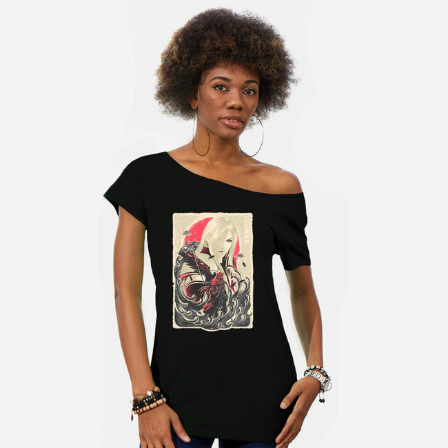 Great Wave Sephiroth-Womens-Off Shoulder-Tee-hypertwenty