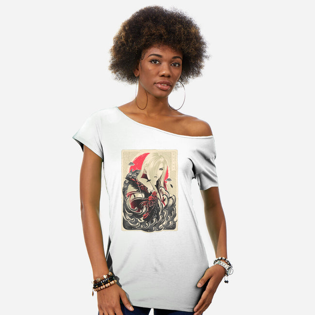 Great Wave Sephiroth-Womens-Off Shoulder-Tee-hypertwenty