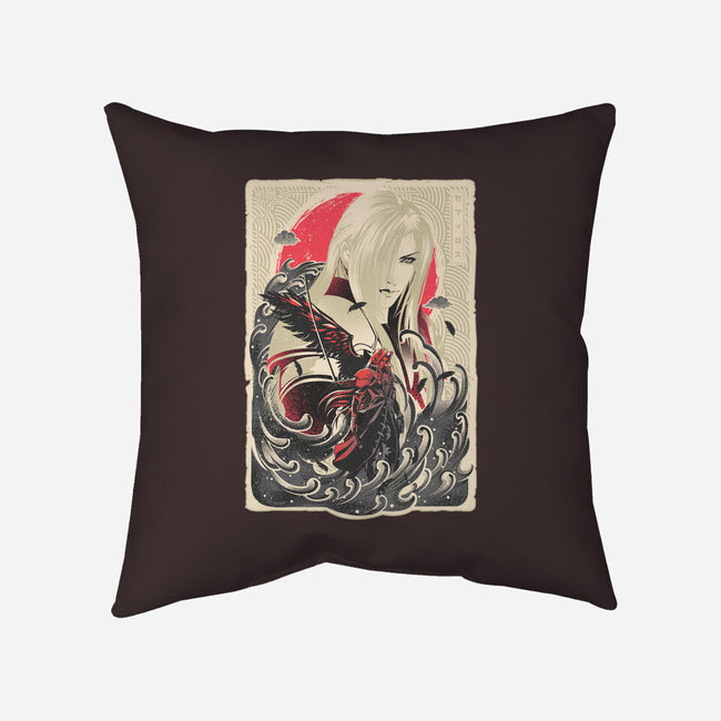 Great Wave Sephiroth-None-Removable Cover-Throw Pillow-hypertwenty