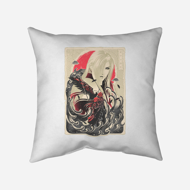 Great Wave Sephiroth-None-Removable Cover-Throw Pillow-hypertwenty