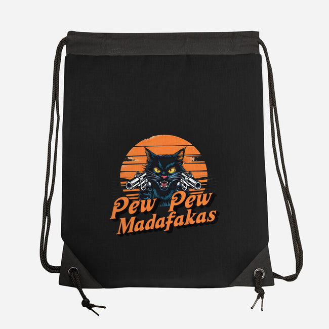 Pew Pew Cat-None-Drawstring-Bag-Cool Designs