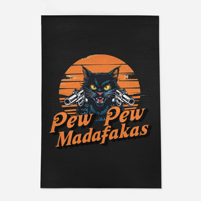 Pew Pew Cat-None-Outdoor-Rug-Cool Designs