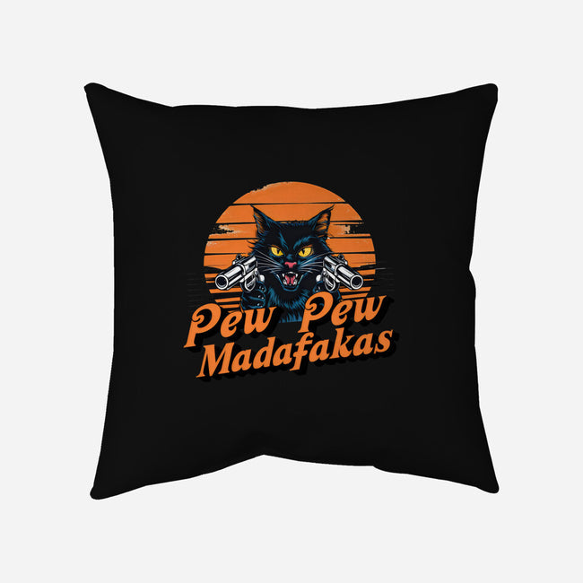 Pew Pew Cat-None-Non-Removable Cover w Insert-Throw Pillow-Cool Designs