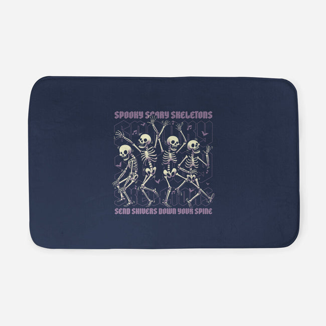 Spooky Skeletons Dance-None-Memory Foam-Bath Mat-Studio Mootant