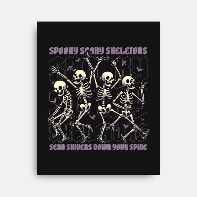 Spooky Skeletons Dance-None-Stretched-Canvas-Studio Mootant