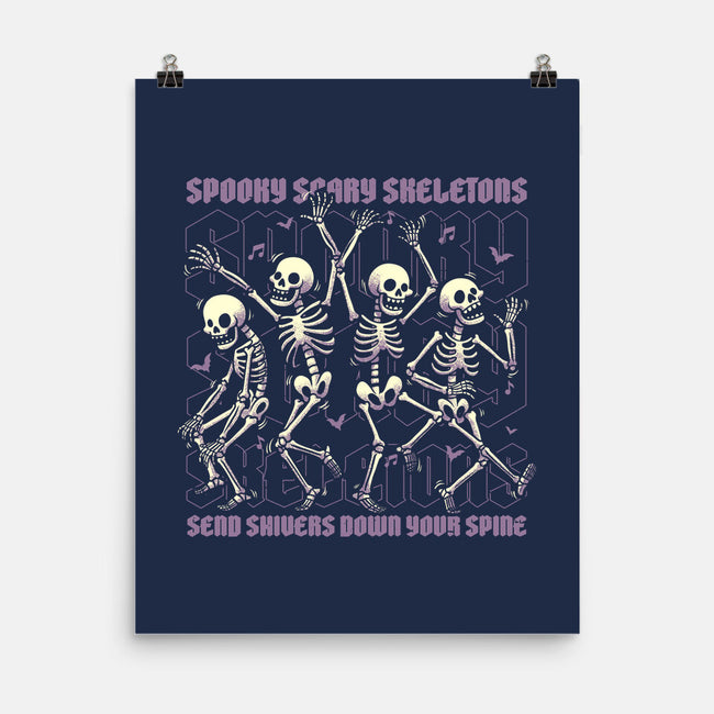 Spooky Skeletons Dance-None-Matte-Poster-Studio Mootant