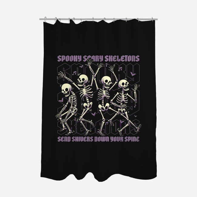 Spooky Skeletons Dance-None-Polyester-Shower Curtain-Studio Mootant