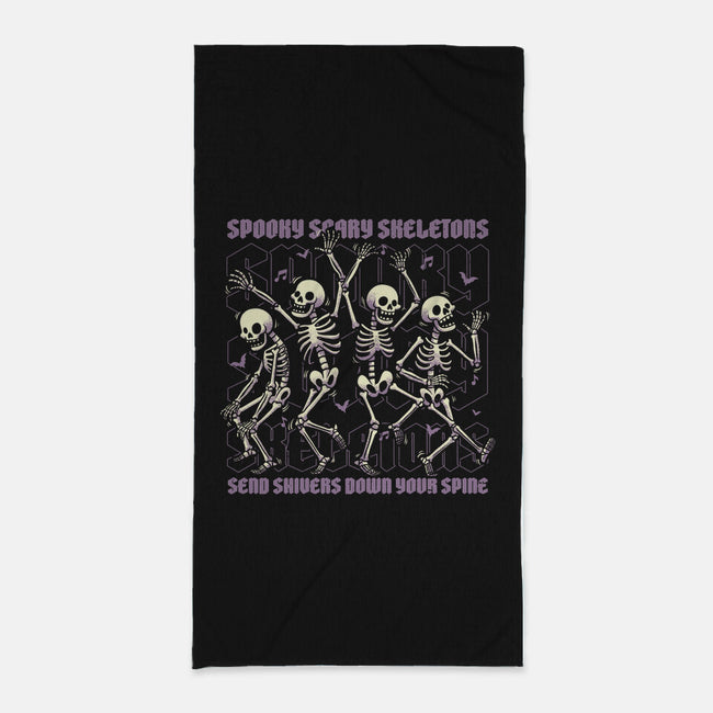 Spooky Skeletons Dance-None-Beach-Towel-Studio Mootant