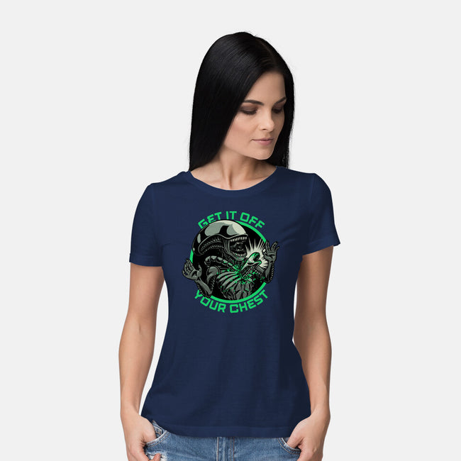 Alien Chest Therapy-Womens-Basic-Tee-Studio Mootant