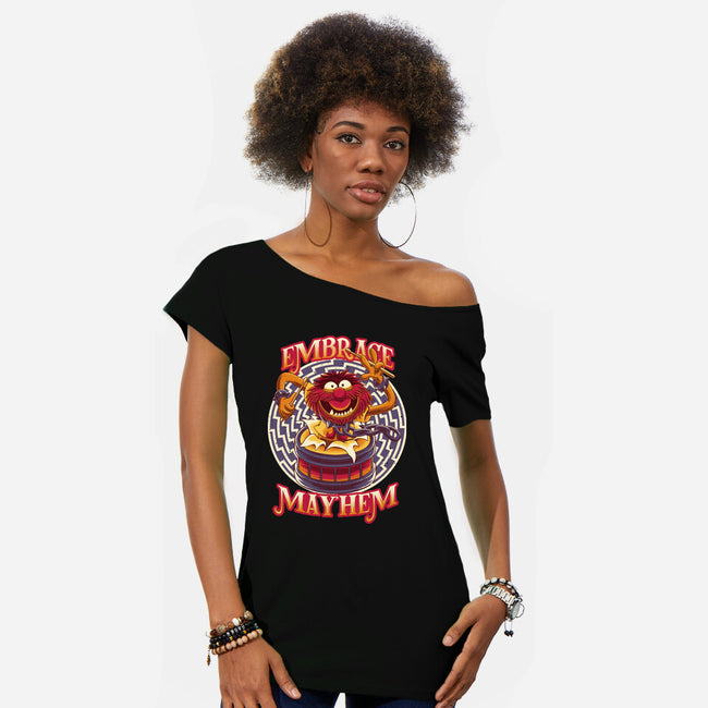 Embrace Mayhem-Womens-Off Shoulder-Tee-rmatix