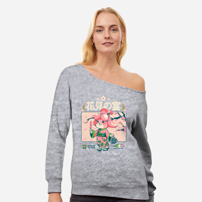 Crossing Hanami-Womens-Off Shoulder-Sweatshirt-Estudio Horta