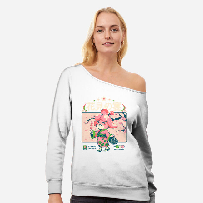 Crossing Hanami-Womens-Off Shoulder-Sweatshirt-Estudio Horta