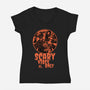 Scary Vibes Only-Womens-V-Neck-Tee-imisko