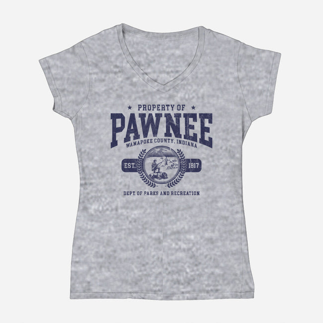 Property Of Pawnee-Womens-V-Neck-Tee-ACraigL