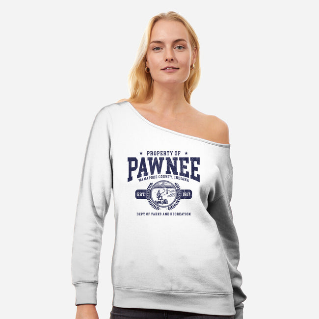 Property Of Pawnee-Womens-Off Shoulder-Sweatshirt-ACraigL