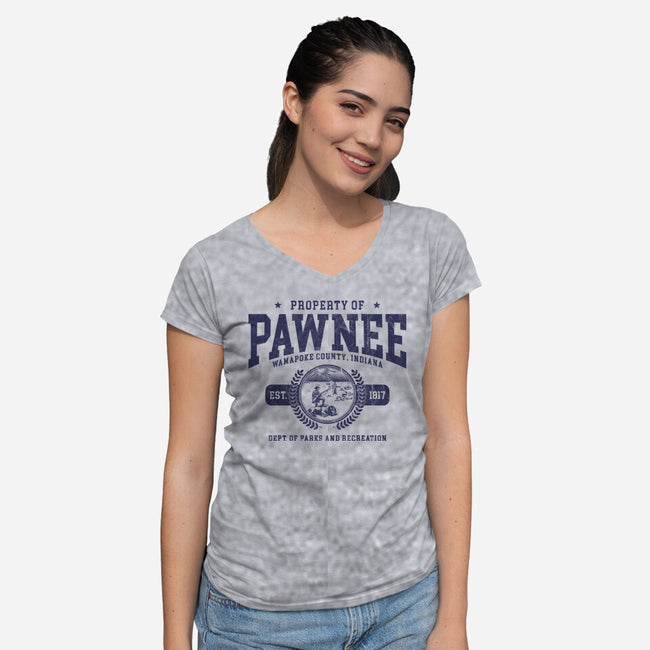 Property Of Pawnee-Womens-V-Neck-Tee-ACraigL