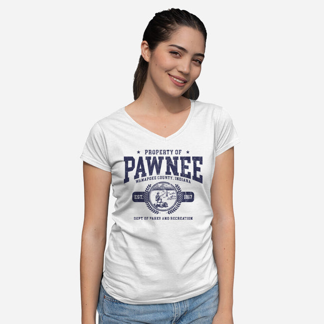 Property Of Pawnee-Womens-V-Neck-Tee-ACraigL