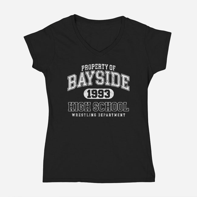 Property Of Bayside High-Womens-V-Neck-Tee-ACraigL