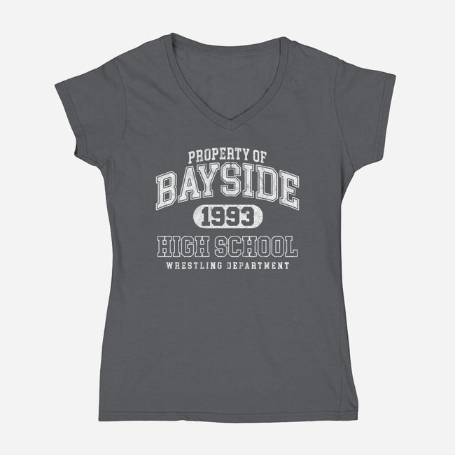 Property Of Bayside High-Womens-V-Neck-Tee-ACraigL