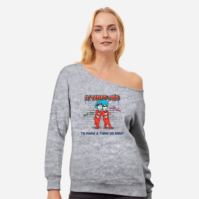 It Takes Two Things-Womens-Off Shoulder-Sweatshirt-ACraigL