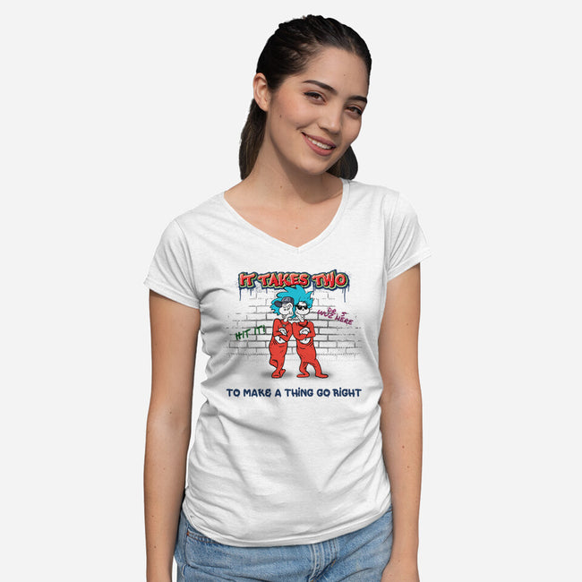 It Takes Two Things-Womens-V-Neck-Tee-ACraigL