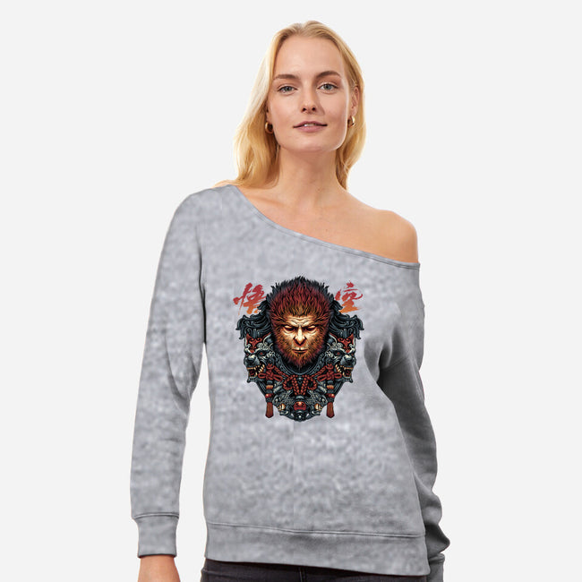 The Legend Of The Monkey King-Womens-Off Shoulder-Sweatshirt-glitchygorilla