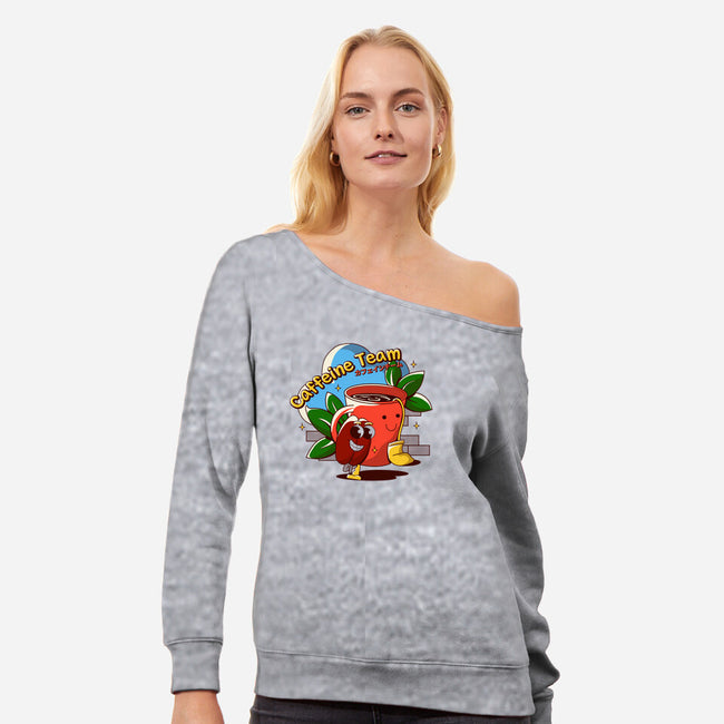 Caffeine Team-Womens-Off Shoulder-Sweatshirt-leepianti