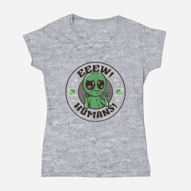 Eeew Humans-Womens-V-Neck-Tee-tobefonseca