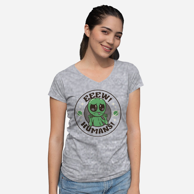 Eeew Humans-Womens-V-Neck-Tee-tobefonseca