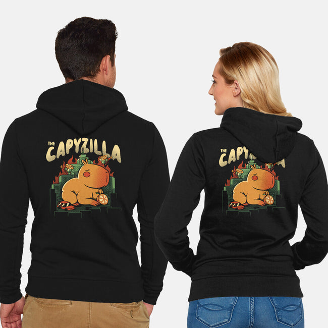 Capyzilla Kawaii Monster-Unisex-Zip-Up-Sweatshirt-tobefonseca