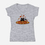 Kitty Leaves-Womens-V-Neck-Tee-erion_designs