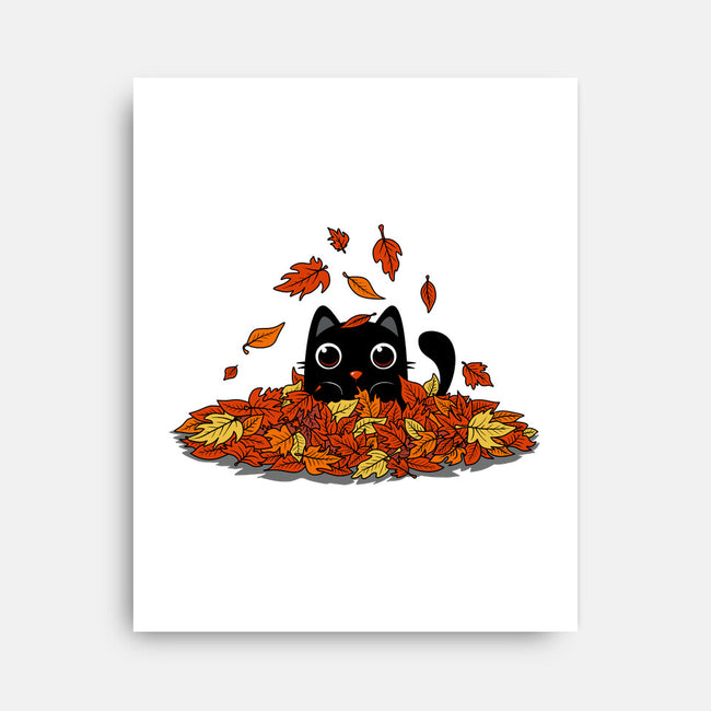 Kitty Leaves-None-Stretched-Canvas-erion_designs