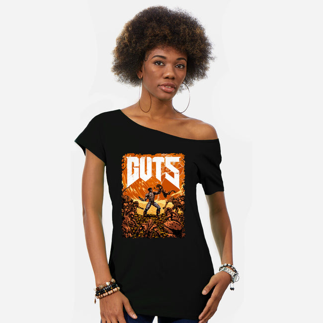 Guts Of Doom-Womens-Off Shoulder-Tee-manoystee