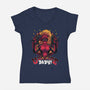 Uzi Time Baby-Womens-V-Neck-Tee-Cattoc_C