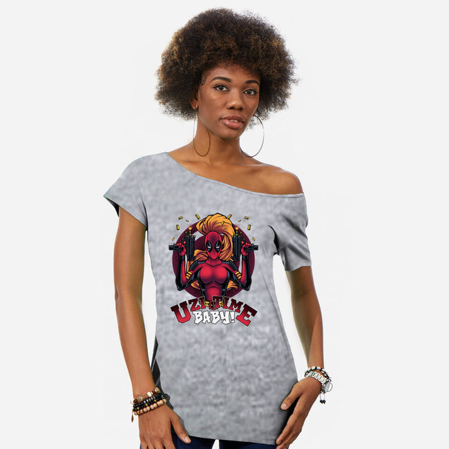 Uzi Time Baby-Womens-Off Shoulder-Tee-Cattoc_C