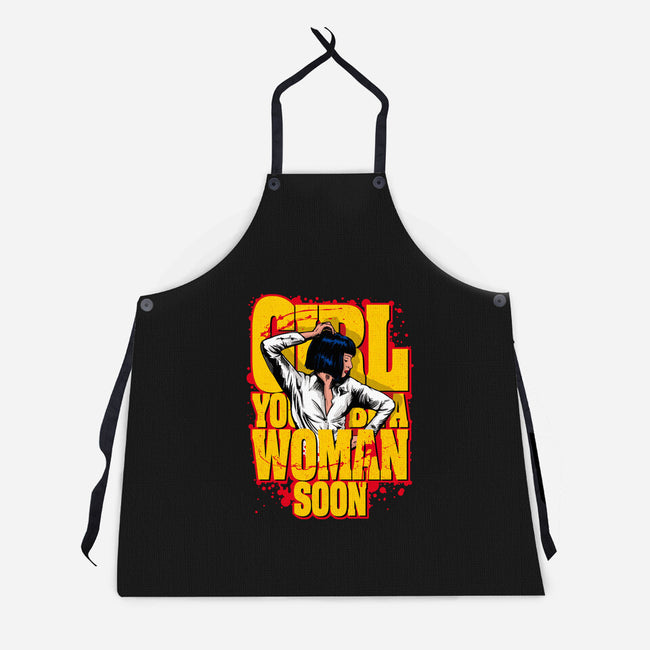 Pulp Girl-Unisex-Kitchen-Apron-CappO