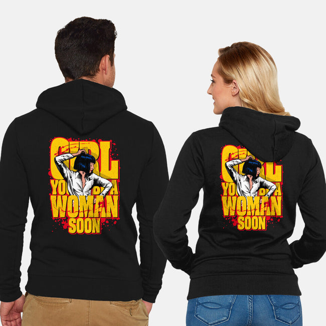 Pulp Girl-Unisex-Zip-Up-Sweatshirt-CappO