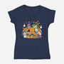 Halloween Is Coming-Womens-V-Neck-Tee-naomori